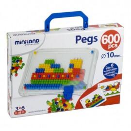 Miniland - Pegs - Mozaic 10 cu 600 piese