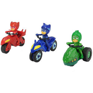 Set 3 Motociclete Eroi in Pijama cu 3 Figurine