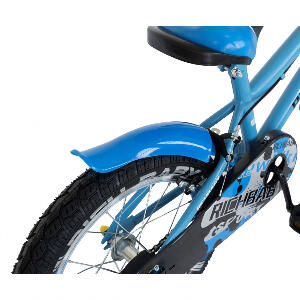 Bicicleta copii 7-10 ani 20 inch C-Brake Rich Baby CSR2003A albastru cu design negru