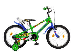 Bicicleta copii Polar Footbal 18 inch verde albastru