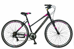 Bicicleta Trekking Polar Athena Rigid 28 inch M negru-roz