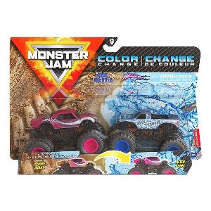 Set 2 masinute Monster Jam, Color Change, Blue Thunder si Full Charge, 20128652