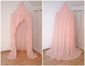 Baldachin de tavan din panza bumbac roz pudra diametru 75 cm