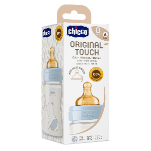 Biberon Chicco PP original Touch 150 ml tetina cauciuc flux lent fete 0 luni+