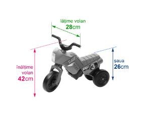 Tricicleta fara pedale Enduro Mini roz-gri