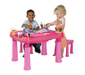Masuta joaca copii Roz + 2 scaune