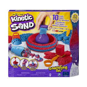 Set Sandtastic Kinetic Sand cu 10 accesorii si nisip