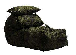 Fotoliu Pufrelax Yoga Minnie + Perna Army Camouflage Gama Premium umplut cu fulgi de burete memory mix