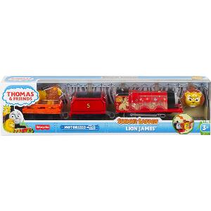 Locomotiva motorizata Thomas and Friends, Safari cu animalute, Lion James