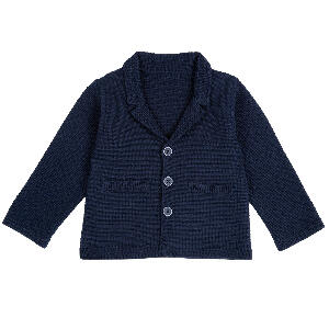 Jacheta copii Chicco, tricotata, albastru, 09419