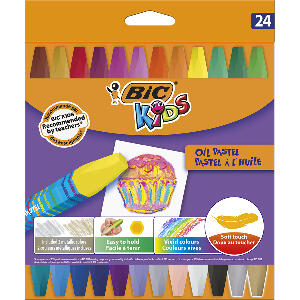 Creioane cerate Pastel Bic, 24 culori