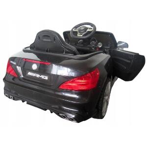 Masinuta electrica cu telecomanda, roti EVA, scaun piele Mercedes SL63 negru
