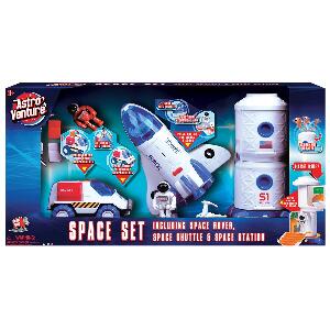 Set spatial 3 in 1 cu figurine Astro Venture (Statie spatiala, Naveta spatiala, Vehicul spatial)