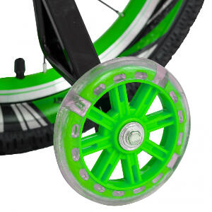 Bicicleta baieti 4-6 Ani roti 16 inch Rich Baby CSR16WTB negru cu verde