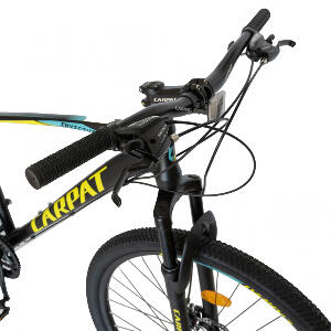 Bicicleta MTB-HT schimbator Shimano Tourney cadru aluminiu 27.5 inchCarpat CSC2757C negru cu galbenalbastru