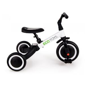 Tricicleta echilibru cu pedale Ecotoys TR001 4 in 1 alb