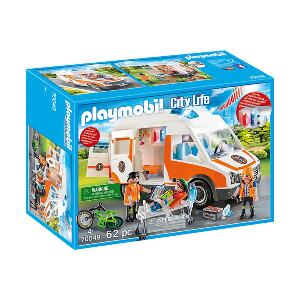 Set Playmobil City Life Rescue - Ambulanta cu lumini intermitente