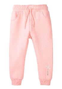 Pantaloni sport cu snur Minoti, Girl Power, 8GFJOG, roz