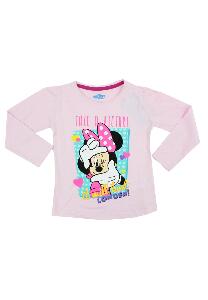 Bluza maneca lunga, bumbac, cu imprimeu, Minnie Mouse, roz