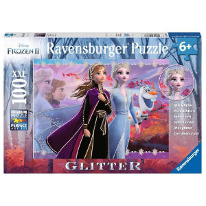 Puzzle Frozen II Glitter Elsa si Anna, 100 Piese