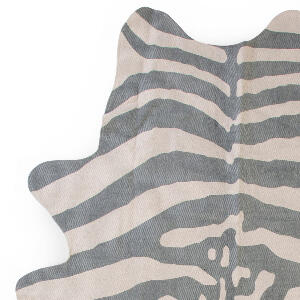 Covor bumbac 145x160 cm Zebra gri Childhome