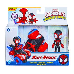 Figurina cu vehicul, Spiderman, Spidey and his Amazing Friends, Miles Morales