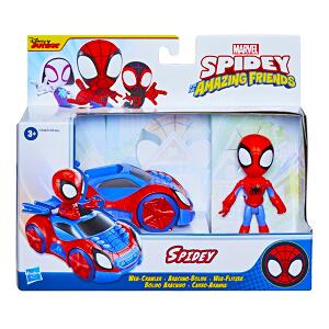 Figurina cu vehicul, Spiderman, Spidey and his Amazing Friends, Spidey