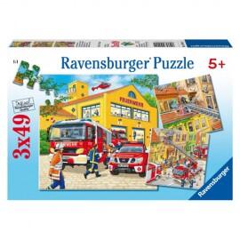 Puzzle brigada de pompieri 3x49 piese
