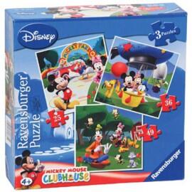 Puzzle clubul mickey mouse 3 buc in cutie 253649 piese