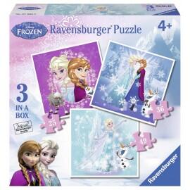 Puzzle frozen 3 buc in cutie 253649 piese