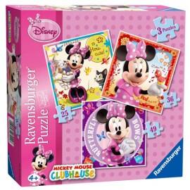 Puzzle minnie mouse 3 buc in cutie 253649 piese