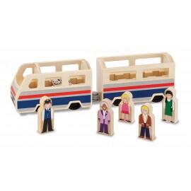 Set de joaca din lemn Tren cu pasageri