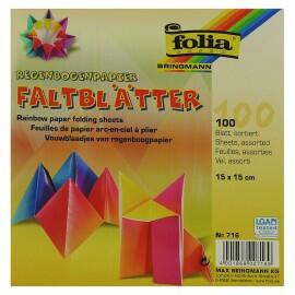 Hartie origami 100 coli curcubeu 15 x 15