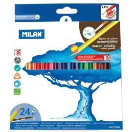 Set 24 creioane colorate acuarela - Milan