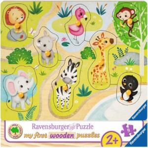 Puzzle din lemn animale zoo, 8 piese