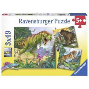 Puzzle dinozauri, 3x49 piese