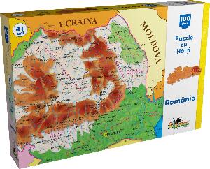 Puzzle Noriel cu harti 100 de piese - Harta Romaniei