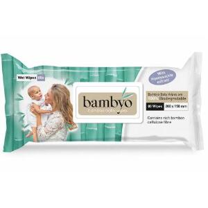 Servetele umede pentru bebelusi eco, 80 buc, 100% biodegradabile bambyo