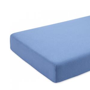 Cearceaf albastru cu elastic pentru saltea 80 x 160 cm