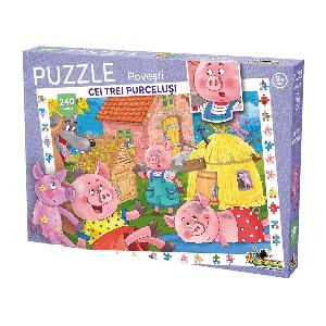 Puzzle Noriel cu povesti 240 de piese - Cei trei purcelusi