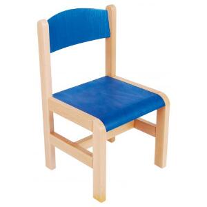 Scaun albastru din lemn masura 2 pentru gradinita