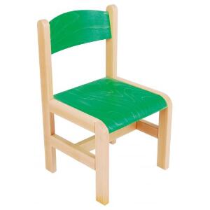 Scaun verde din lemn masura 3 pentru gradinita