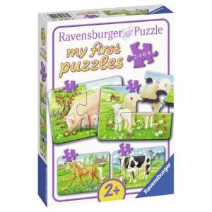 Puzzle Animale Ferma, 2/4/6/8 Piese