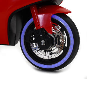 Motocicleta electrica cu scaun de piele si lumini LED Napoleon Red