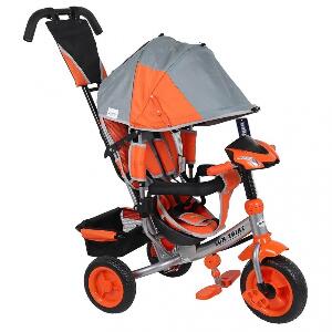Tricicleta multifunctionala cu sunete si lumini Lux Trike grey-orange