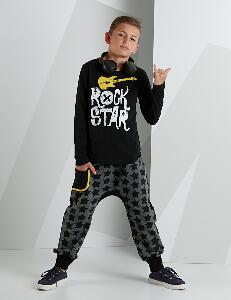 Set bluza cu maneca lunga si pantaloni sport Mushi Rock Star