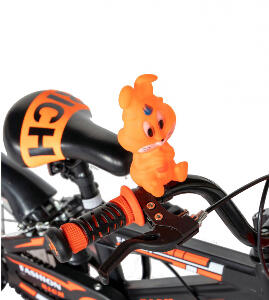 Bicicleta baieti Rich Baby T1602C 16 inch C-Brake cu roti ajutatoare 4-6 ani negruportocaliu