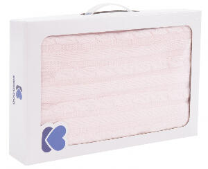 Paturica tricotata din bumbac 75 x 100 cm KikkaBoo Light Pink