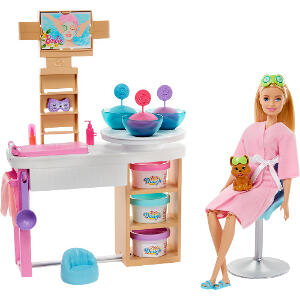 Set Barbie by Mattel Wellness and Fitness Salonul Spa cu Papusa si Accesorii