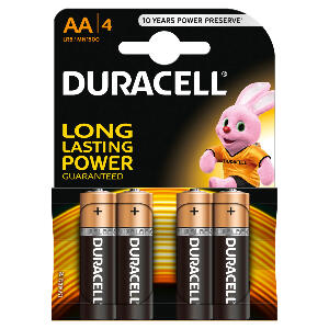 Baterii alcaline Duracell Basic AAK4 LR06, 4 buc
